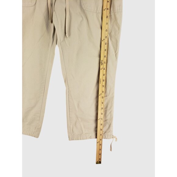 Old Navy Womens Beige Cropped Drawstring Pants W/ Pockets Size 10 - Picture 6 of 10